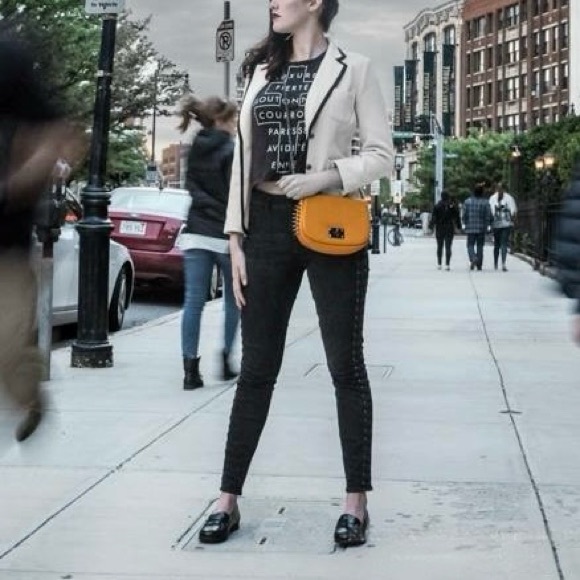 Black Skinny Jeans with Lace-Up Details - Picture 2 of 7